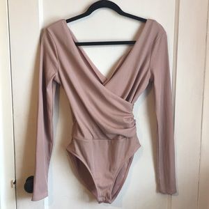 Topshop Long sleeve Deep-V Body Suit